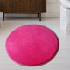Dvkptbk Hot Pink Round Rug, 31.5x 31.5 Inch Solid Coral Velvet Memory ...