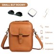 thumbnail image 3 of PU Leather Small Crossbody Cell Phone Bag with Adjustable Removable Strap Zipper Shoulder Handbag Purse Cellphone Bag Wallet Purse for Women Men (Brown), 3 of 10