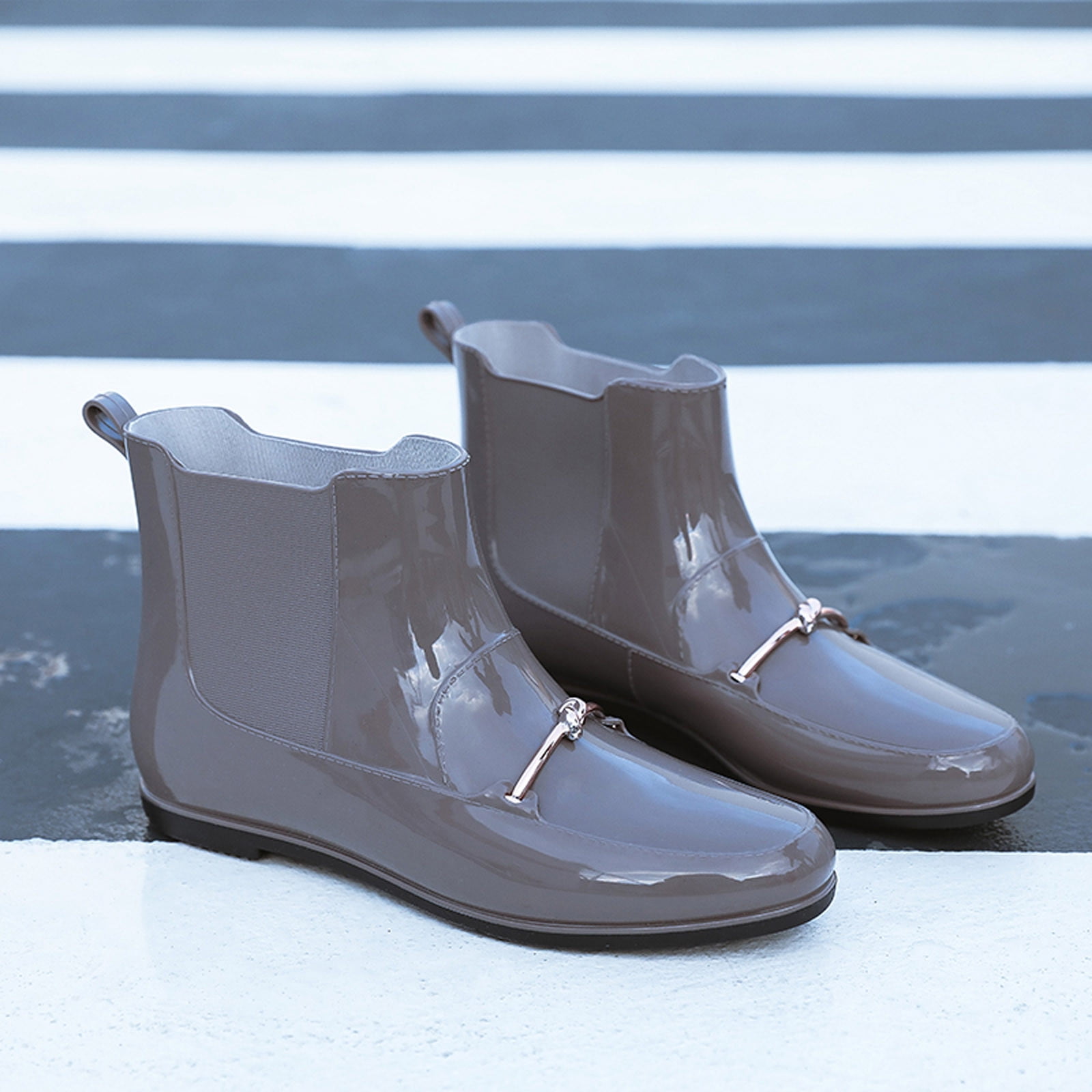 Summer Saving Clearance AXXD Rain Boots,Winter Casual Womens Fall Shoes Ankle-High Mom Chelsea Boots Wide Mid-Calf Boots For Women Boots For Clearence