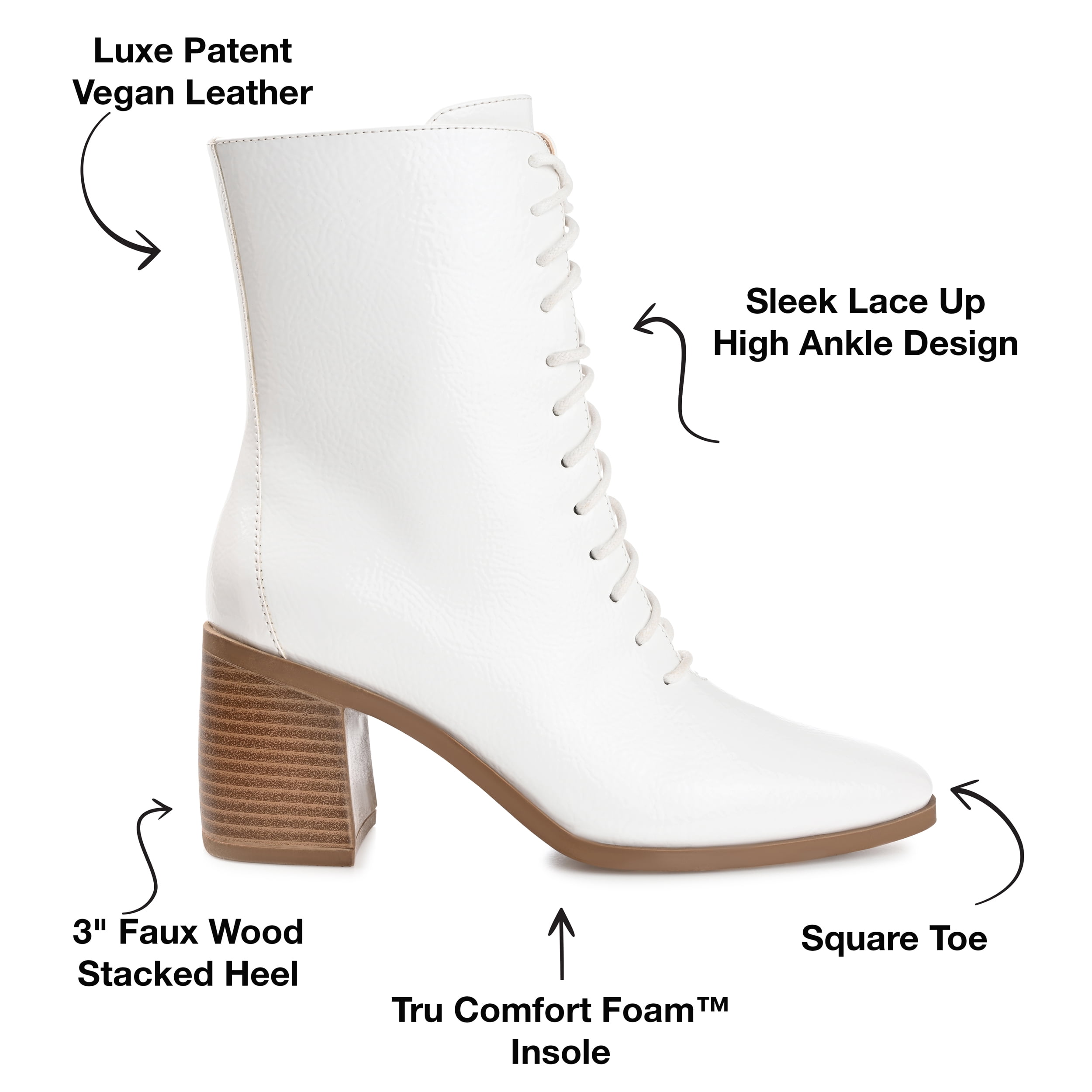 Journee Womens Covva Inside Zip Stacked Heel Booties, Widths Available