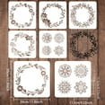 thumbnail image 2 of 5Pcs Wreath Drawing Painting Stencils Templates (11.8x11.8inch) Plastic Anadem Stencils Decoration Square Flower Stencils for Painting on Wood Floor Wall and Fabric, 2 of 7