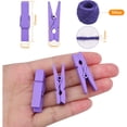 thumbnail image 3 of 50pcs Purple Mini Wooden Pegs Pins Hardwood Photo Clips Clothespins Non Slip Laundry Pegs with 1 Roll Natural 50 M Jute Twine for Paper Photo Hanging Arts Crafts Decor, 3 of 7