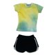 thumbnail image 4 of 1/6 camisa de manga corta informal con pantalones cortos de verano, tops de verano que corren pantalones cortos para figuras de mujer de 12 pulgadas amarillo, 4 of 8