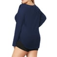 thumbnail image 3 of JYLFC Womens Plus Size Tops Long Sleeve T-shirts Casual Blouse, Navy XL, 3 of 4