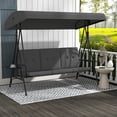 thumbnail image 2 of Outsunny 3-Seat Patio Swing Chair with Adjustable Canopy and Side Tray, 2 of 10