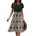 thumbnail image 3 of Vestido Zeagoo de punto floral en forma de A, de verano, con bolsillos, 3 of 6