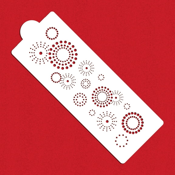 Designer Stencils C753 Starburst Cake Stencil Side, Beige/semi-transparent
