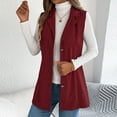 thumbnail image 7 of Gfyviroh Women's Corduroy Vests Ribbed Turn-down Collar Slim Jackets Casual Button Open Front Lightweight Sleeveless Coats, 7 of 7