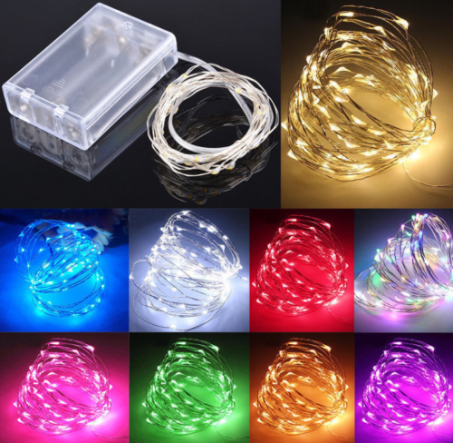 5M/10M Battery/USB/DC 12V Plug in LED String Lights Fairy Copper Wire Xmas Party