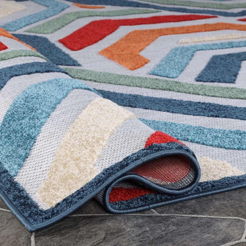 Superior Waimea Geometric Indoor Outdoor Area Rug, 9' x 12', Multicolor