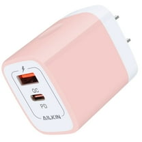 USB C Charger Block,ABCPOW 20W PD Type C Charger Block QC3.0 Dual USB Wall Charger Adapter Plug USB C Brick Power Delivery Fast Charge Quick Charging USB Charger Block,Pink