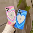 thumbnail image 2 of Compatible with iPhone 13 Pro Max Cute Love Heart Case for Women Girls,Soft TPU Swirls Painting Art Heart Pattern Full Body Protection Shockproof Case for iPhone 13 Pro Max 6.7"-Blue, 2 of 13