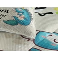 thumbnail image 3 of Ambesonne Unicorn Quilted Coverlet 3 Pcs, Dreamer Pony, Queen Size, Cream Blue Black, 3 of 4