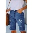 thumbnail image 4 of QATAINLAV Jeans Shorts for Women High Waist, Womens Denim Ripped Bermuda Shorts Casual Distressed Knee Length Stretch Short Jeans with Pockets Lightning Sales Dark Blue L, 4 of 8