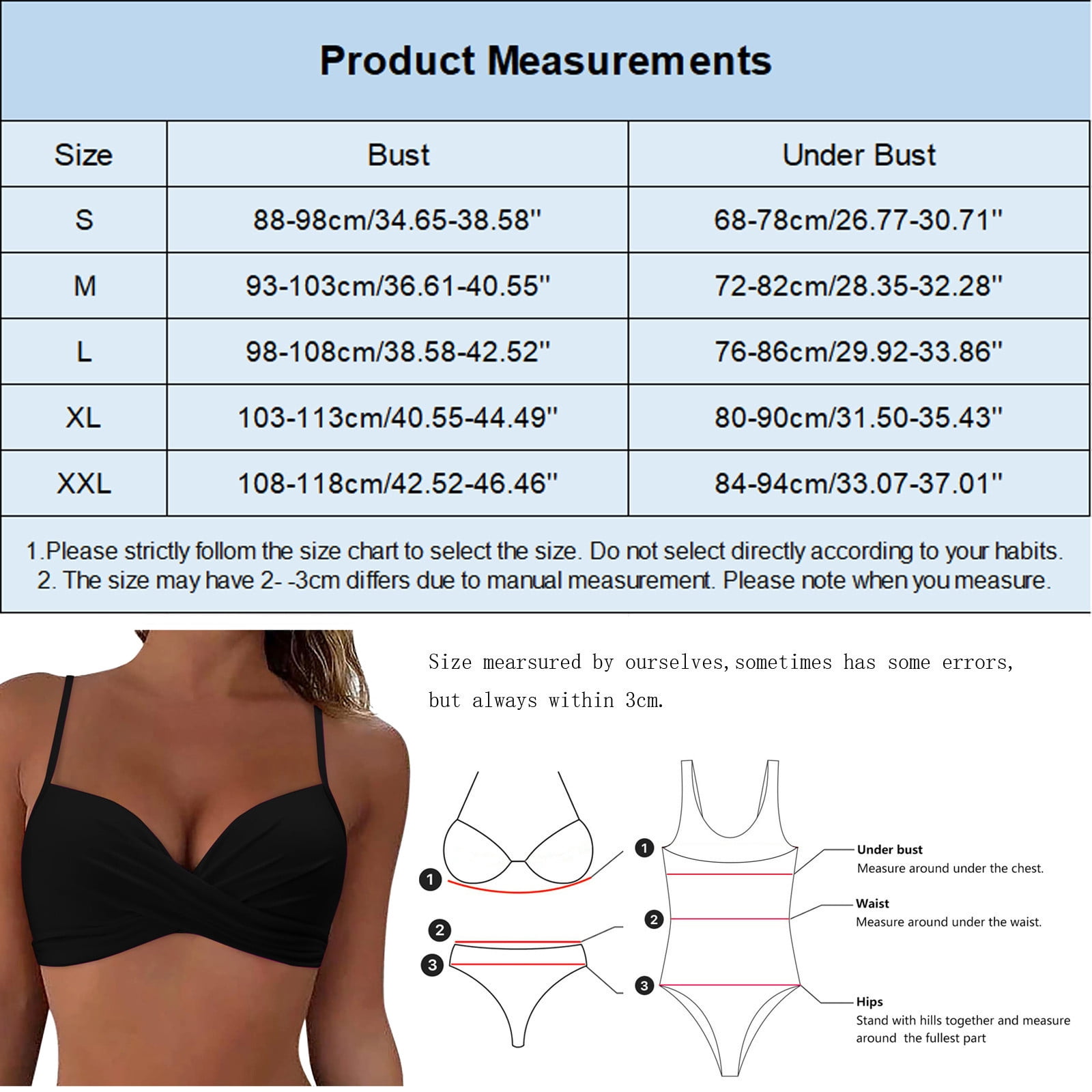 bathing suit tops by bra size