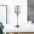 thumbnail image 3 of Crystal Candle Holder Candelabra Party Centerpiece Candlestick Home Decor M Silver, 3 of 8