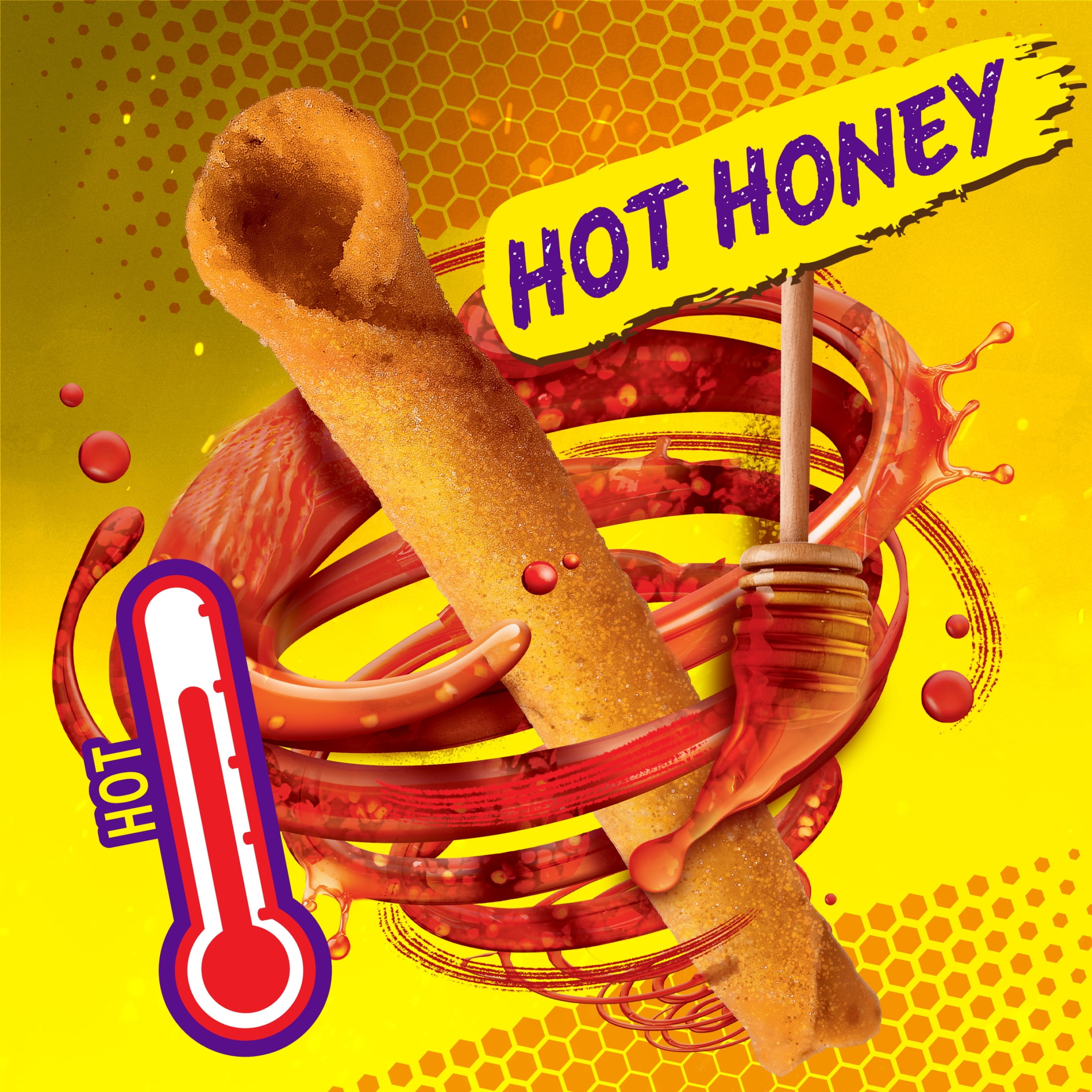 Takis Hot Honey 9.9 oz Sharing Size Bag, Spicy Honey Rolled Tortilla Chips