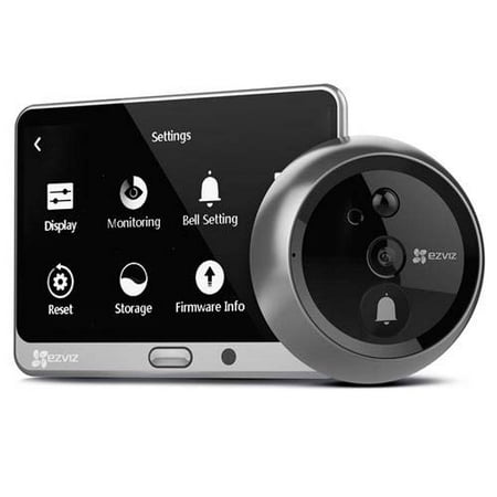 EZVIZ Lookout DP1 HD Video Smart Home Door Viewer with Rechargeable Battery, Built-in Doorbell, Human Detection, WiFi Enabled, LED Touch Screen, Remote Viewing, Two-Way Talk (iOS & Android (Best Office Viewer For Android)