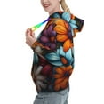 thumbnail image 2 of Disketp Colorful Blooming Flowers Womens Casual Hoodies Crew Neck Long Sleeve Sweatshirts Pullover Tops-X-Large, 2 of 7