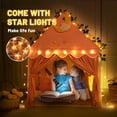 thumbnail image 7 of PigPigPen Kids Indoor Play Tent with Mat and Star Lights, Princess Playhouse for Girls, Pink and Yellow, 47 x 41 x 51 in, 7 of 7