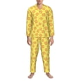 thumbnail image 3 of Sikiie Toast Mens Pajama Set, Soft Warm Long Sleeve Sleepwear, Cozy Button-Down Pjs for Men-X-Large, 3 of 7