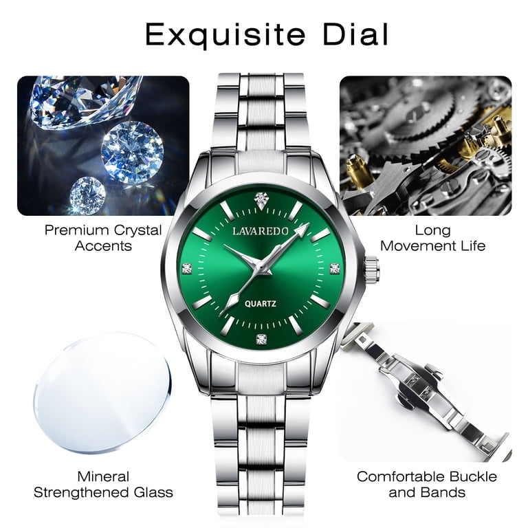 Women\'s Quartz Bracelet Watch with Crystal Accents, Waterproof, 29.5mm Amazon.com: SURVAN WatchDesigner Watches for Women Japanese  main image 2