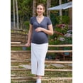 thumbnail image 2 of Maternity Shirts Short Sleeve Nursing & Pregancy Tops Summer Casual T-shirts Cotton Ribbed, 2 of 5