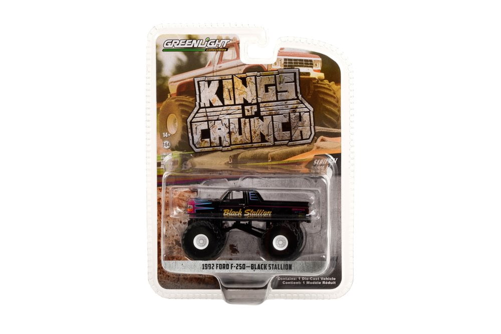 1992 Ford F-250 Monster Truck, Black Stallion - Greenlight 49110E