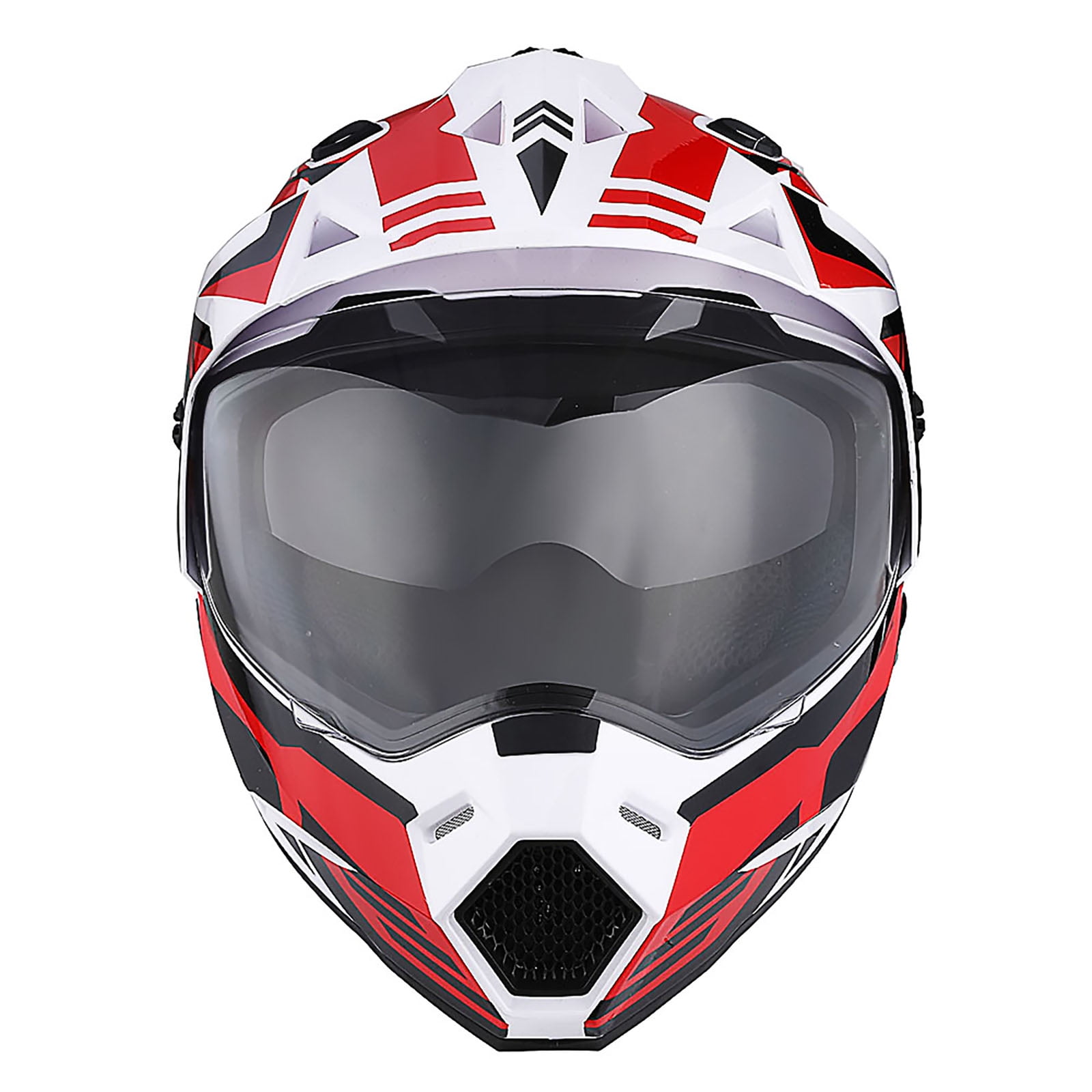 1Storm Dual Sport Motorcycle Motocross Off Road Full Face Helmet HF802 Dual Visor Storm Force Red