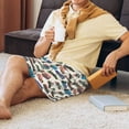thumbnail image 5 of Logiee Train Print Men's Pajama Shorts with Drawstring & Pockets,Sleep Shorts for Men,Sleepwear Bottoms,Elastic Waistband Loungewear-Large, 5 of 6