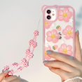 thumbnail image 3 of Compatible for iPhone 11 Case Clear Cute Flower Floral with Chain for Girls Women Pattern Soft TPU Shockproof Protective Girly for iPhone 11-Pink Flower, 3 of 14