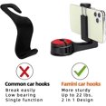 thumbnail image 3 of SHAR 2 Pack Car Headrest Hooks with Phone Holder - Red, 3 of 5