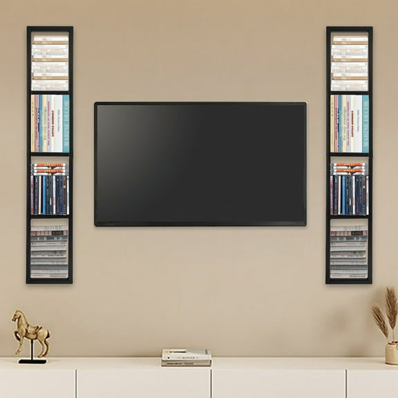 Large 2x Floating Shelf Wall-Mount CD DVD Rack Media Storage Organizer Shelves