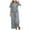 Gray, variant on Honeeladyy Womens Summer 2 Piece Outfits Crew Neck Short Sleeve Wide Leg Long Pants Lounge Sets with Pockets Sky Blue L