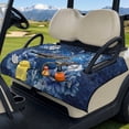thumbnail image 3 of Yuyamidu Sea Turlte Golf Cart Seat Cover Soft Golf Cart Seat Blanket with 4 Pockets Boho Hibsicus Golf Cart Seat Towel for Club Car Travel Sports Golf Cart Accessories Decor, Blue, 3 of 8