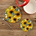 thumbnail image 2 of SKYSONIC Colorful Wild Sunflower Pot Holders Trivets, 2 Pcs Heat Resistant Trivets,Flying Butterfly Cotton Thread Weave Mats for Hot Pads Pans Pot Bowl Teapot for Kitchen Decor, 2 of 7