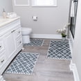 thumbnail image 1 of Geometric Design 3 Piece Bathroom Rugs Set - Non-Slip Ultra Thin Bath Rugs for Bathroom Floor - Washable Cotton Bathroom Mats Set, 1 of 8