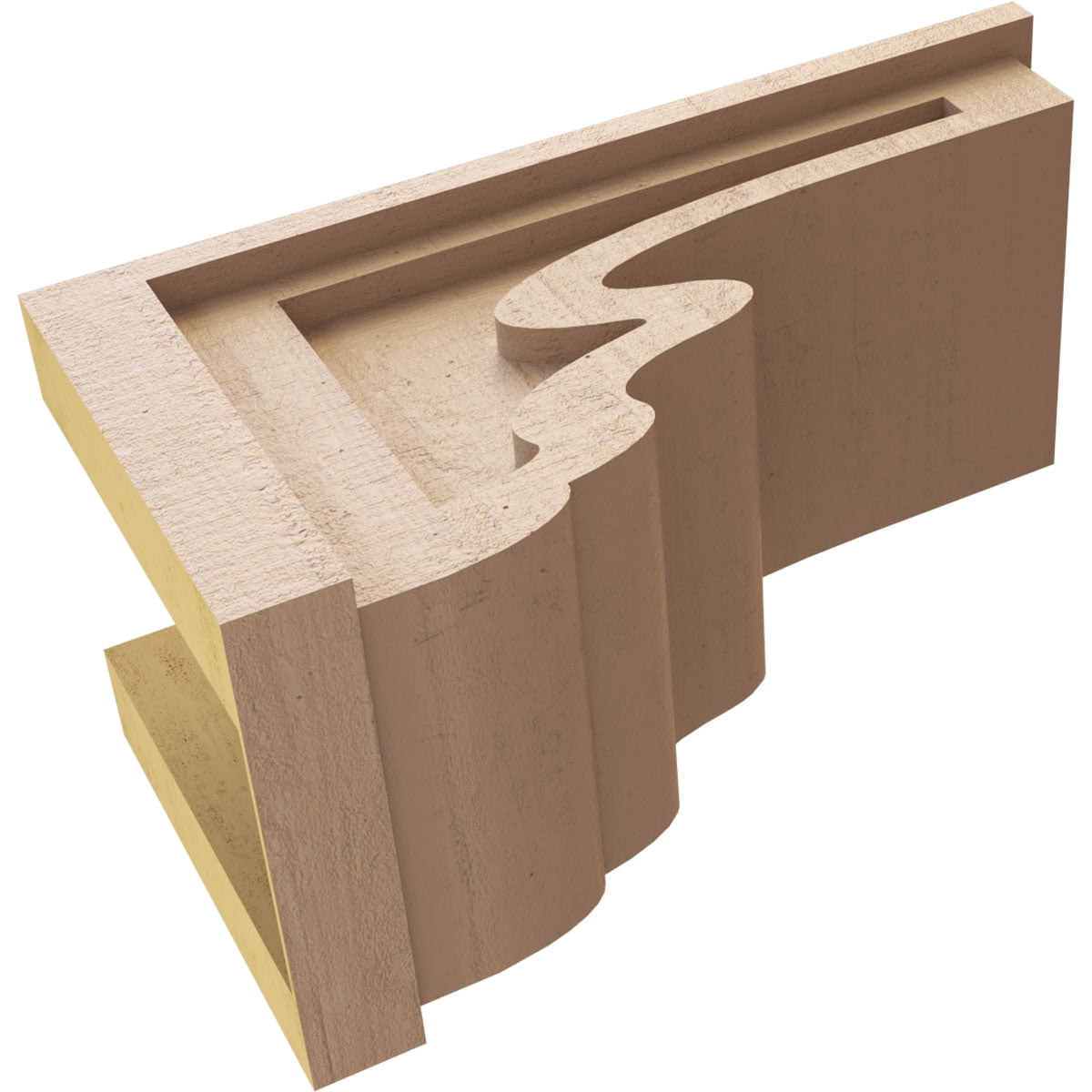 7"W x 14"D x 7"H Wide Highland Rough Cedar Woodgrain TimberThane Corbel, Primed Tan