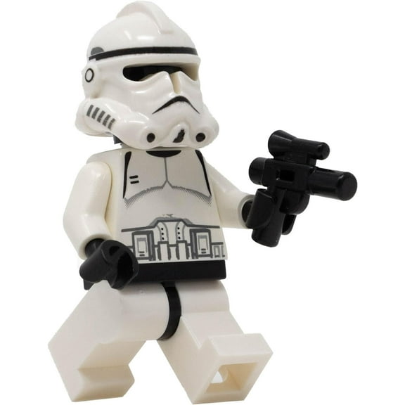 LEGO Star Wars: White Ep 3 Clone Trooper Minifigure (Phase 2) with Blaster Blue