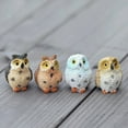 thumbnail image 2 of Set of 4 Hand-Painted Ceramic Owl Figurines Decorative Collectible Statues for Home, Office, and Garden Decor, 2 of 5