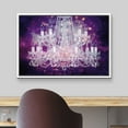 thumbnail image 3 of wall26 Framed Canvas Print Wall Art Purple Glitter White Crystal Chandelier Decorative Lights Digital Art Realism Contemporary Chic Relax/Calm for Living Room, Bedroom, Office - 16"x24" Whi, 3 of 5