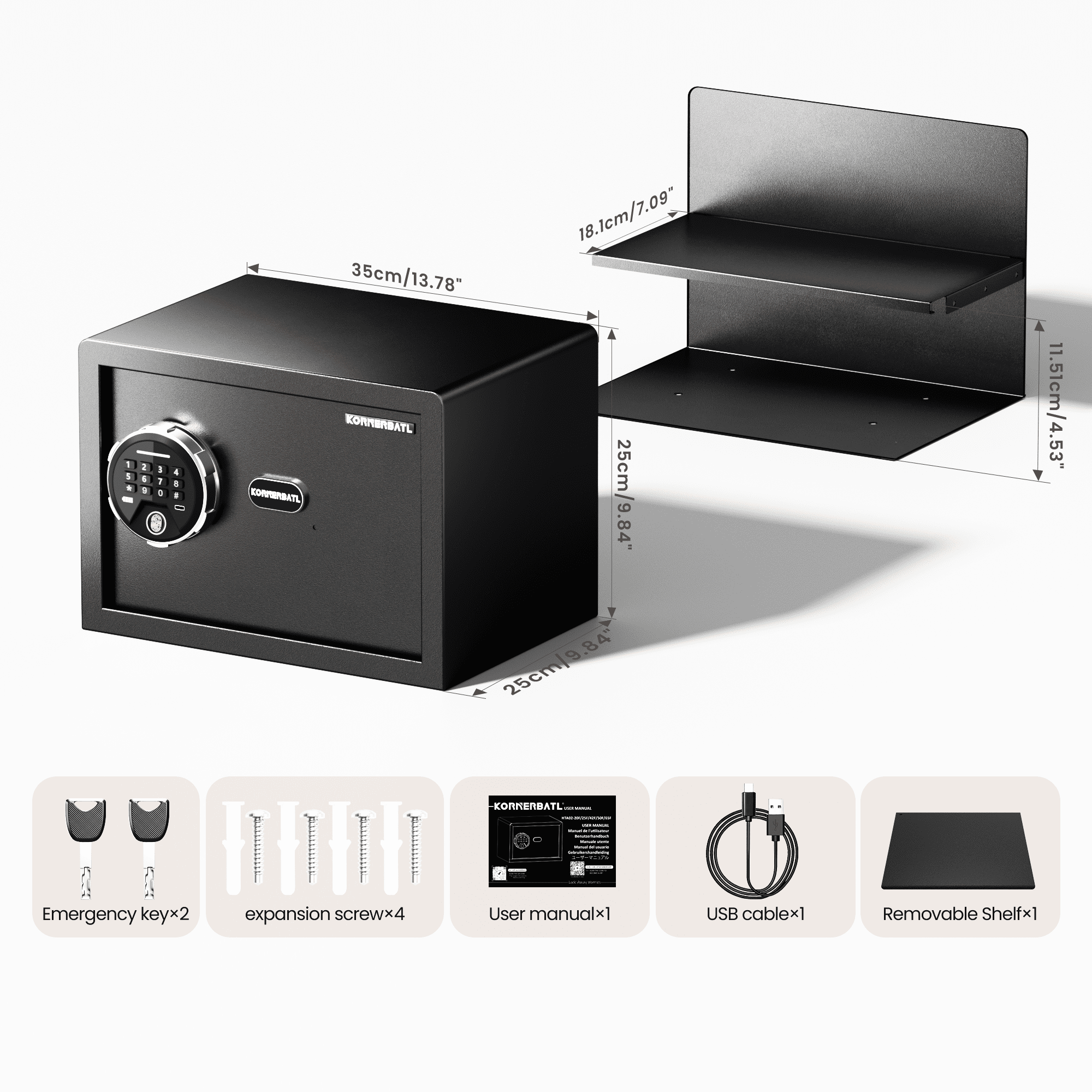 Smart Biometric Safe - (0.80 cu. ft.) Fingerprint Lock Box with Silent Mode, Backlit Keypad and LED Light,Caja Fuerte with Anti-Rust and Anti-Theft