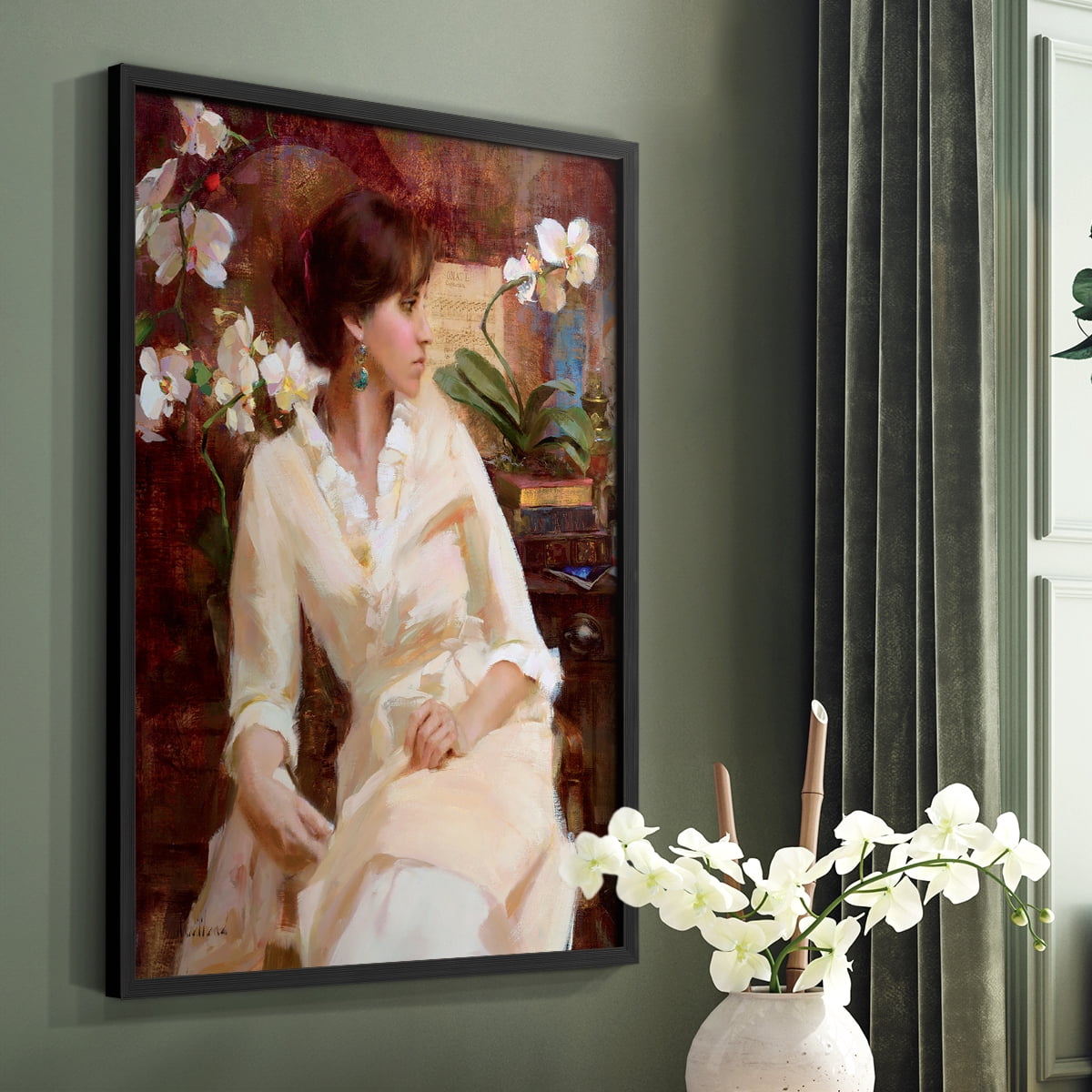 Fiori Di Aria Portrait in Paper Solid Wood 16 x 20 Framed Print