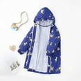 thumbnail image 6 of Odeerbi Toddler Kids Boys Girls Raincoats Waterproof Rain Jacket Hooded Cartoon Rain Poncho Reusable Rain Suit Lightweight Rainwear Baby Children Cute Print Windbreakers Dark Blue, 6 of 8