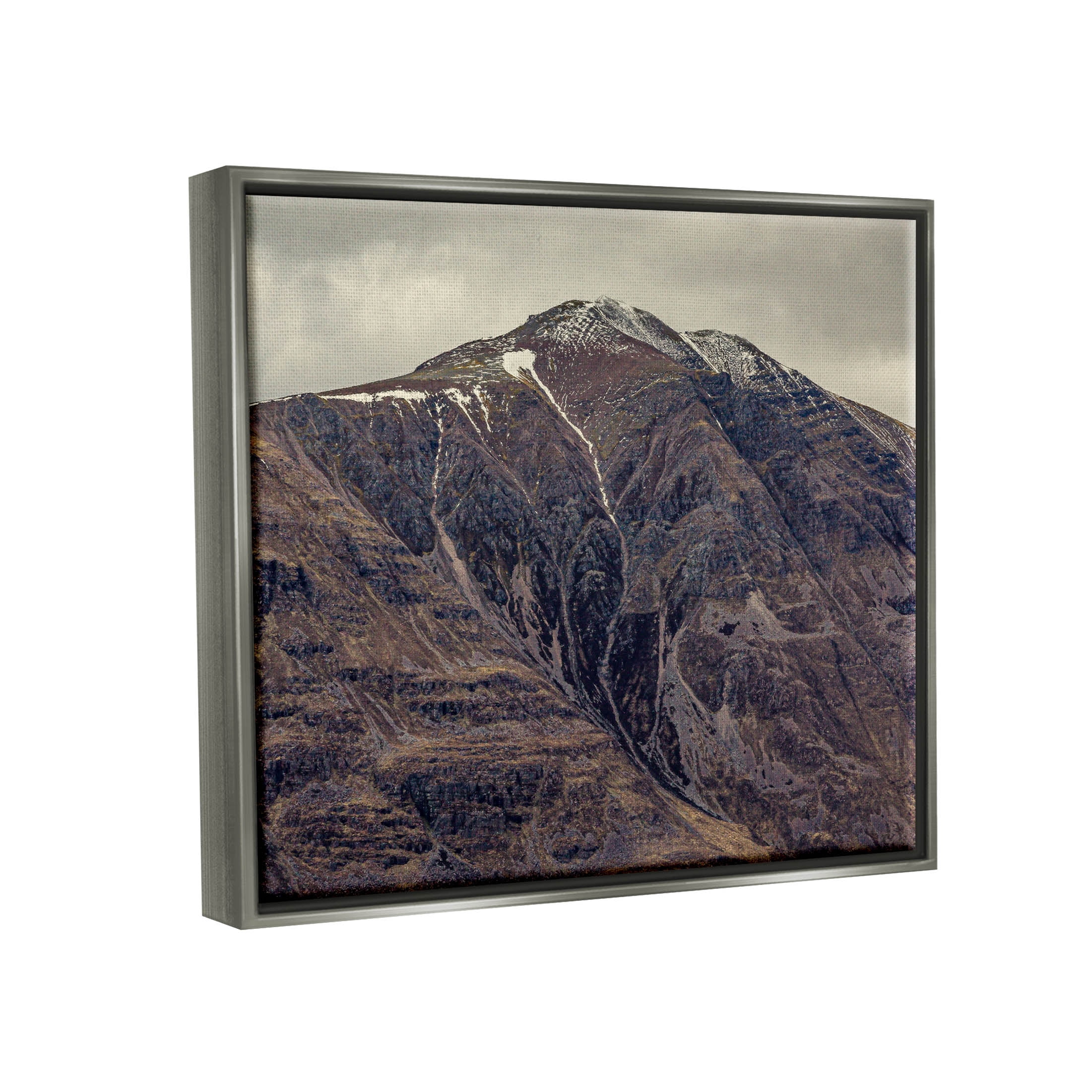 Stupell Industries Cloudy Mountain Peak Slope Photograph Luster Gray Floating Framed Canvas Print Wall Art, Design by Lil' Rue