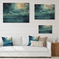 thumbnail image 4 of Designart "Teal Yellow Ocean Charm Pastoral II" Modern Print on Natural Pine Wood, 4 of 5