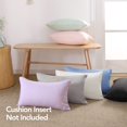 thumbnail image 3 of Deconovo Fundas de cojines decorativas - Juego of 4 Soft Linen Cushion Covers, Machine Washable Pillowcases for Sofa, Coral Green, 12x20 Inch, 3 of 7