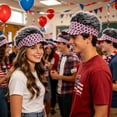 thumbnail image 4 of Darzheoy Independence Day Party Hat, Flag Print Baseball Cap with Wig, Rhinestone-Studded Sunshade Visor, Novelty Costume Headwear for 4th of July, Parade, BBQ, Outdoor, Carnival, 4 of 7
