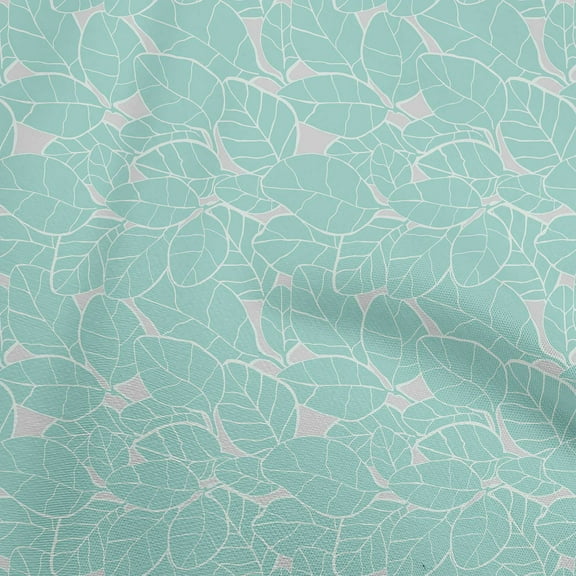 oneOone Viscose Jersey Mint Green Fabric Abstract Leaf Dress Material Fabric Print Fabric By The Yard 60 Inch Wide