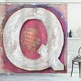thumbnail image 1 of Ambesonne Monogram Q Shower Curtain, Wooden Writing Grunge, 69"Wx84"L, Violet Blue White and Pink, 1 of 3